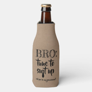 Suit Up - Funny Groomsman Proposal Bottle Cooler