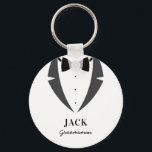 Suit up groomsman best man key ring<br><div class="desc">Ask your groomsmen and best man to be apart of your bridal party with this simple and classic bow tie suit design key ring. Name and role can be personalised.</div>