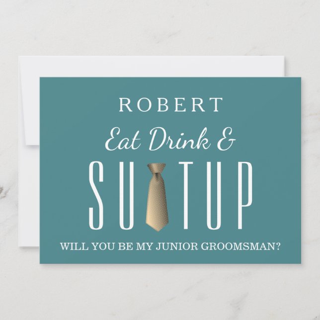 Suit-up Will you be my groomsman Invitation (Front)