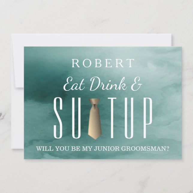 Suit-up Will you be my groomsman Invitation (Front)
