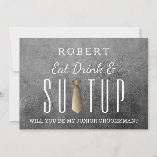 Suit-up Will you be my groomsman Invitation (Front)
