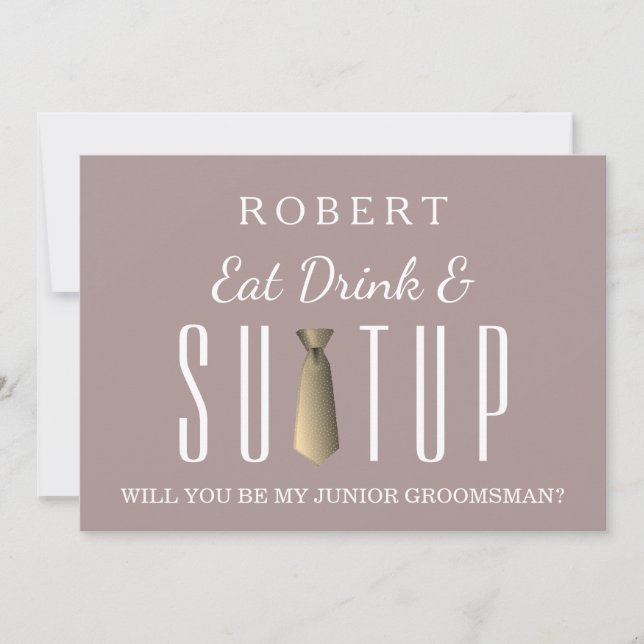Suit-up Will you be my groomsman Invitation (Front)