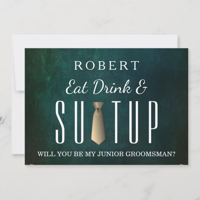 Suit-up Will you be my groomsman Invitation (Front)