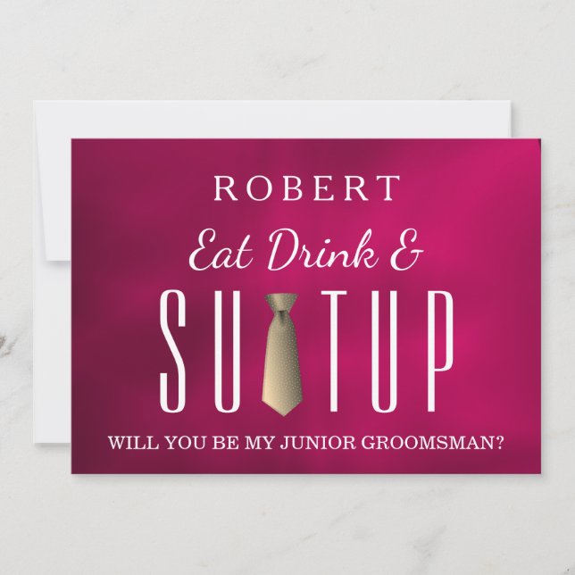 Suit-up Will you be my groomsman Invitation (Front)