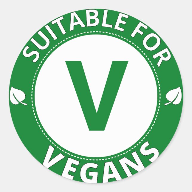 Suitable for Vegans Sticker (Front)