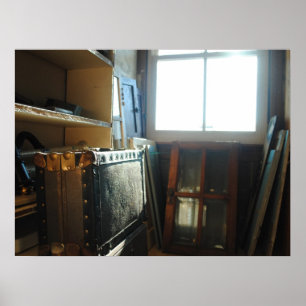 Suitcase in Attic Poster