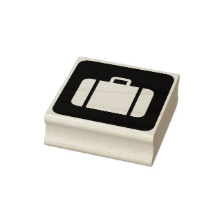 suitcase silhouette art stamp