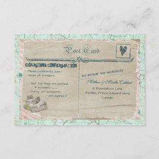 Suitcases Travel Party RSVP Card