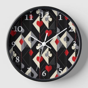Suits of playing cards in poker.  clock