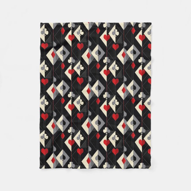 Suits of playing cards in poker.  fleece blanket (Front)