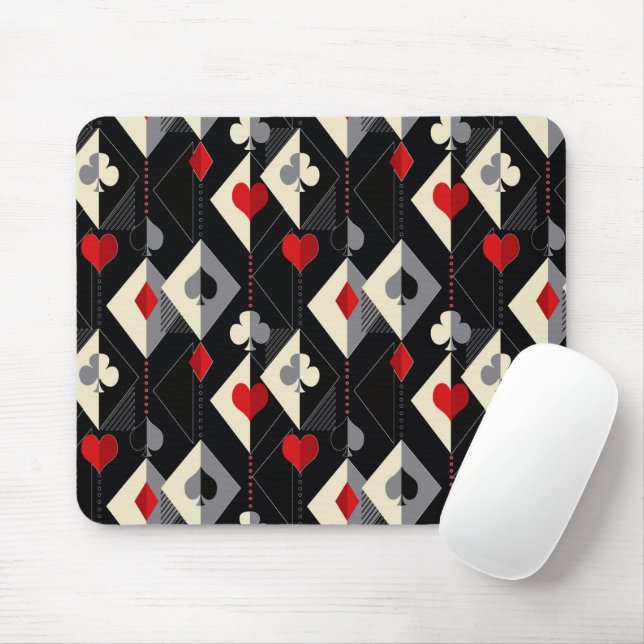 Suits of playing cards in poker.  mouse pad (With Mouse)