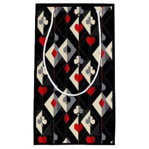 Suits of playing cards in poker. small gift bag
