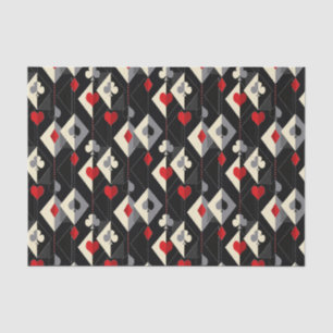 Suits of playing cards in poker.  tissue paper