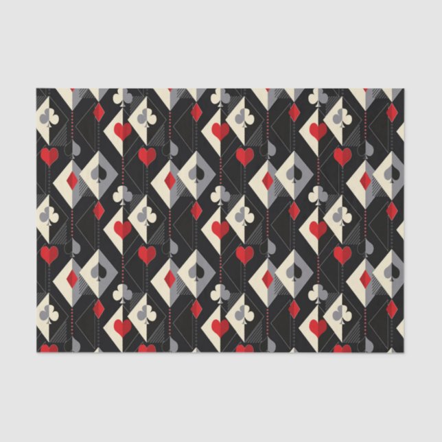 Suits of playing cards in poker.  tissue paper (Front)