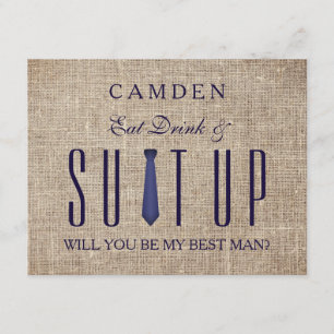 Suitup Will you be my Bestman Glitter Invitation