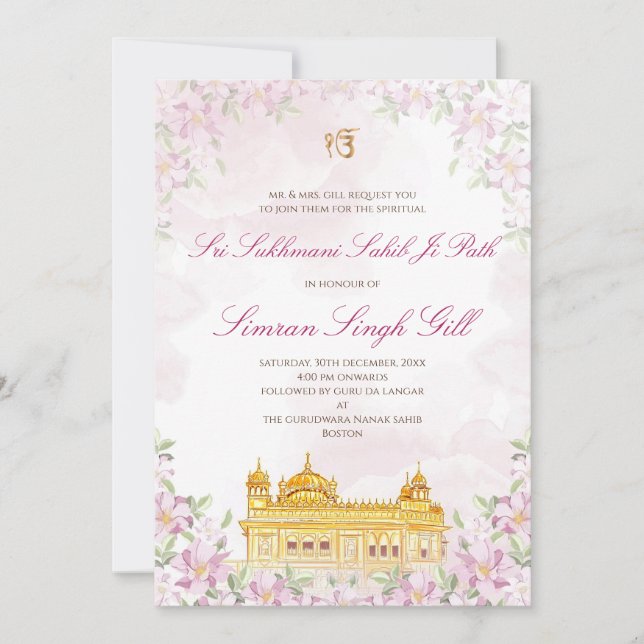 Sukhmani Sahib Digital invitation Akhand Path (Front)