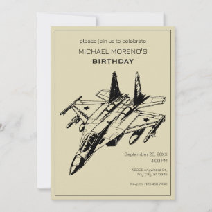 Sukhoi Aircraft Birthday Invitation