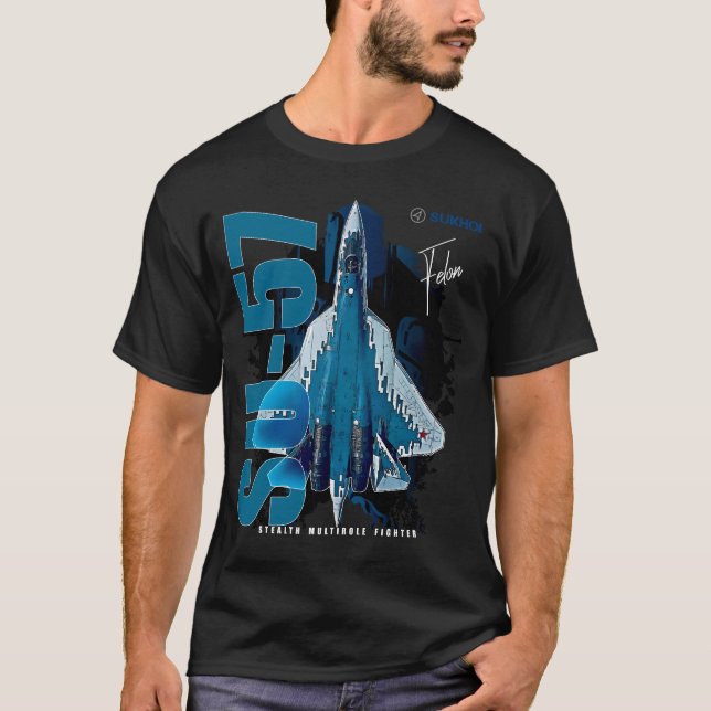 Sukhoi Su-57 Stealth Multirole Fighter Aircraft T-Shirt (Front)