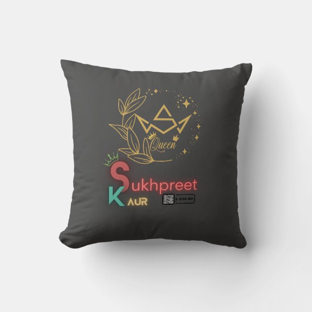 Sukhpreet Kaur Personalised Pillow | Elegant Desig (Front)