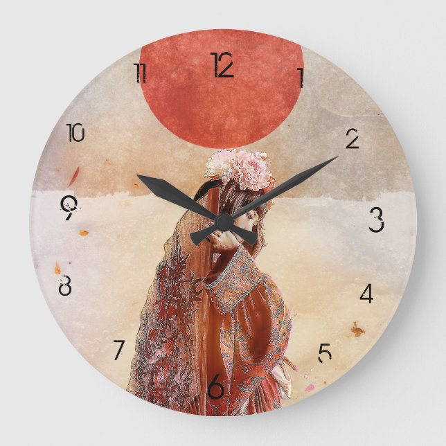 Sukiyaki Large Round Clock with Numbers (Front)