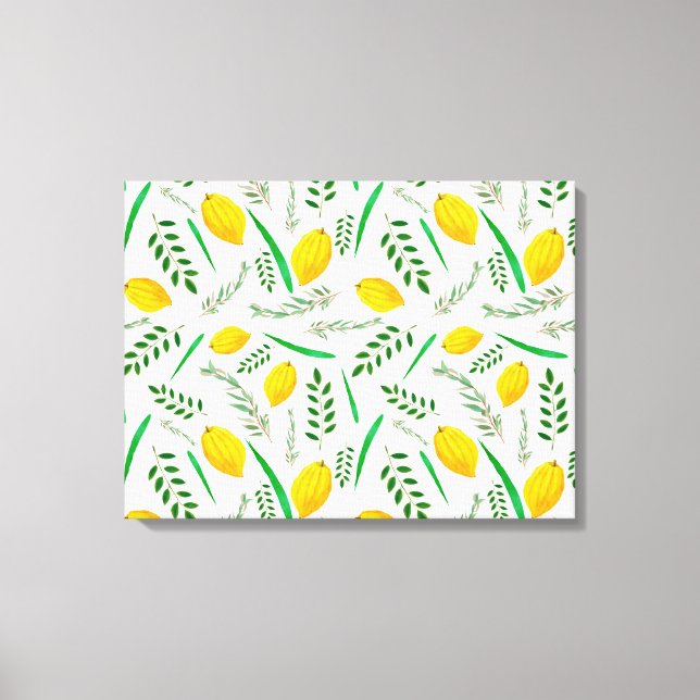 Sukkah,  sukkot,  Etrog,  Jewish holydays, shofar, Canvas Print (Front)