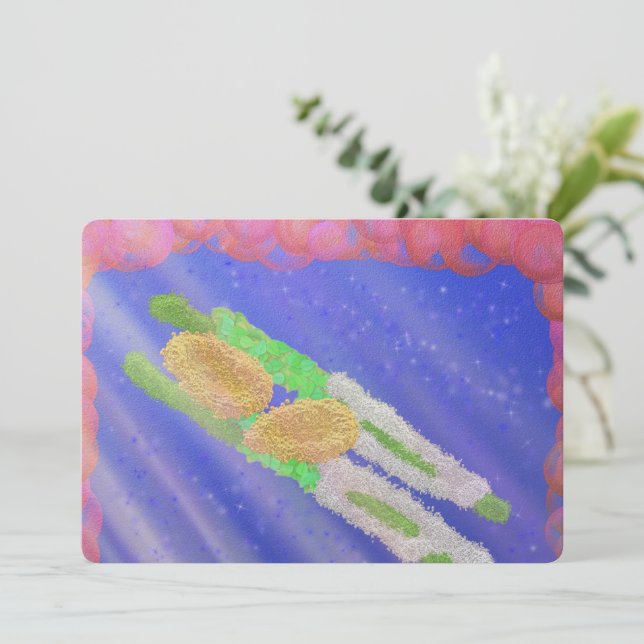 Sukkot סוכות fun lulav and etrog sukkah invitation (Standing Front)