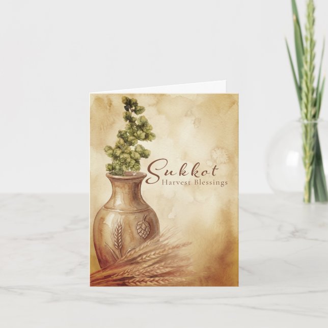 Sukkot Harvest Autumn Blessings Card (Front)