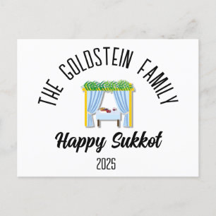 Sukkot Jewish Holiday Personalised Family Name Postcard