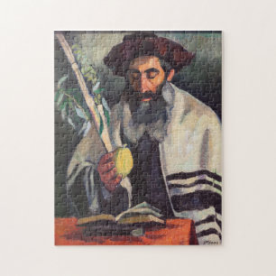 Sukkot - Painting by Paula Gans - Signed 1920 Jigsaw Puzzle