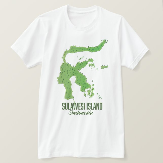 Sulawesi island Indonesia map T-Shirt (Design Front)