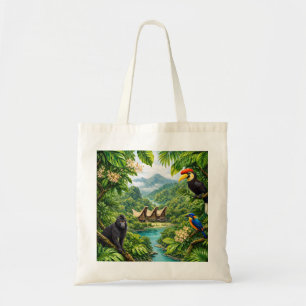 Sulawesi Jungle Wildlife, Toraja Houses Tote Bag