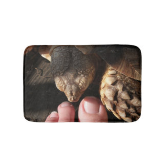 Sulcata Tortoise Inspecting People Toes Bath Mat