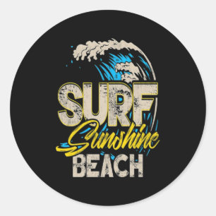 Sulfing Lover  Surf Sunshine Beach Classic Round Sticker