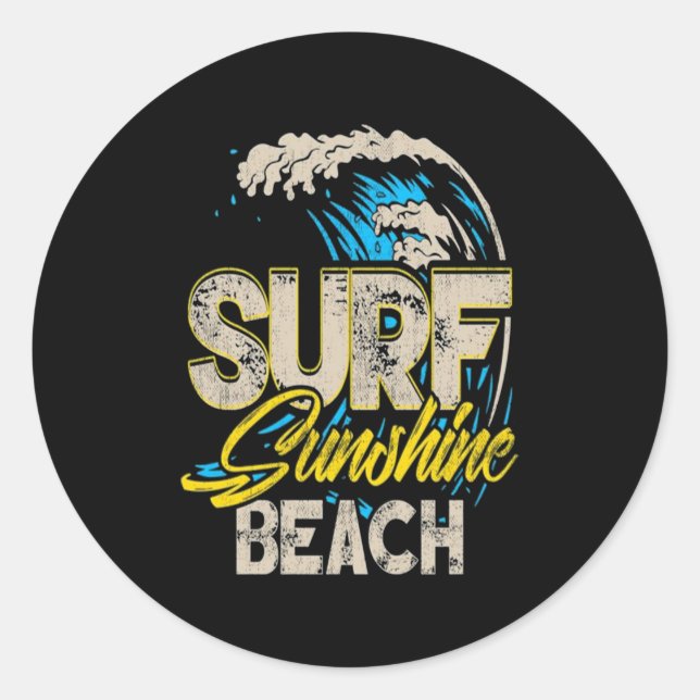 Sulfing Lover| Surf Sunshine Beach Classic Round Sticker (Front)