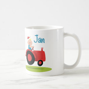 Sulk with baby in motor tractor coffee mug