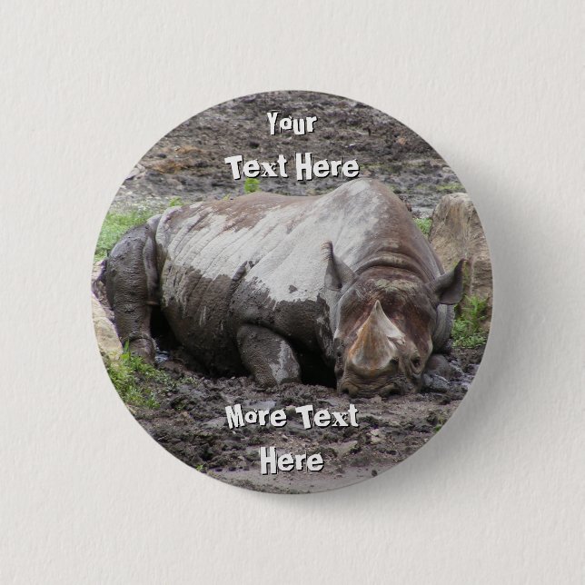 Sulking Rhino Button (Front)