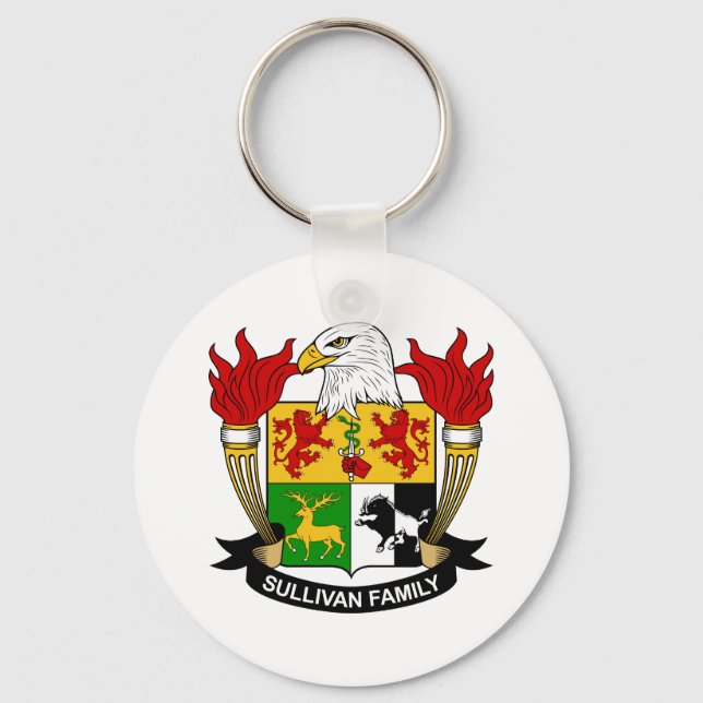 Sullivan Family Crest Key Ring (Front)