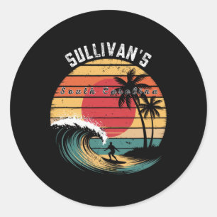 Sullivan's South Carolina Beach Surfing  Classic Round Sticker