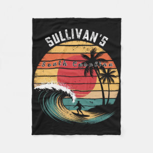 Sullivan's South Carolina Beach Surfing Fleece Blanket