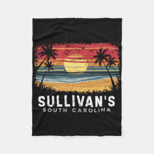 Sullivan's South Carolina Surfboard Beach  Fleece Blanket