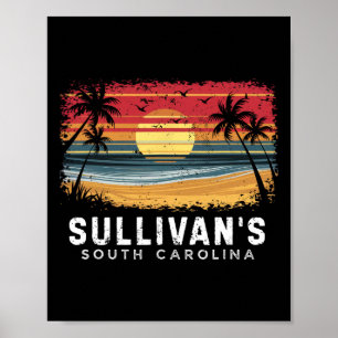 Sullivan's South Carolina Surfboard Beach Poster