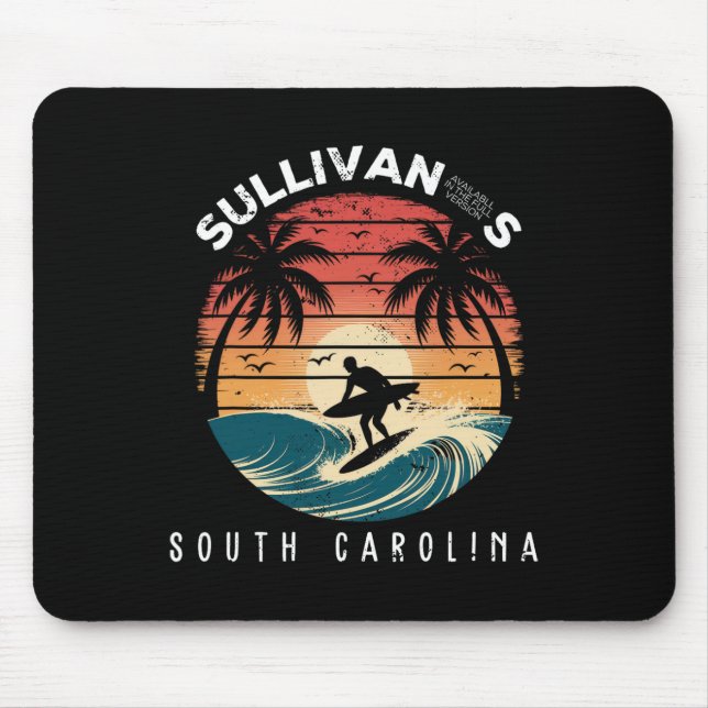 Sullivan's South Carolina Surfboard Waves Beach  Mouse Pad (Front)