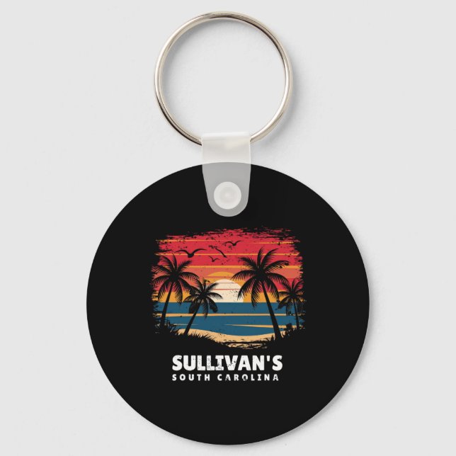 Sullivan's South Carolina Surfboarder Palm Tree So Key Ring (Front)