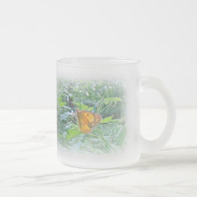 Sulpher Butterfly at Woods' Edge Frosted Glass Coffee Mug (Right)