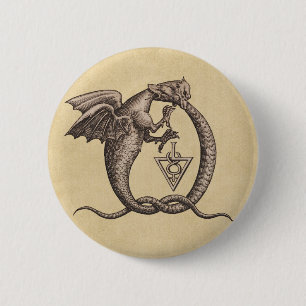 Sulphur and Mercury Dragons 6 Cm Round Badge