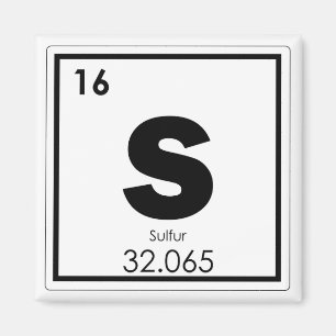 Sulphur chemical element symbol chemistry formula magnet