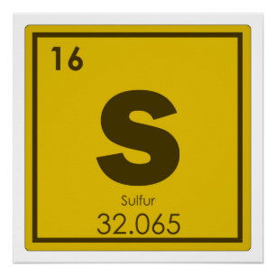 Sulphur chemical element symbol chemistry formula  poster
