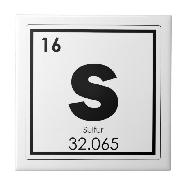 Sulphur chemical element symbol chemistry formula tile (Front)