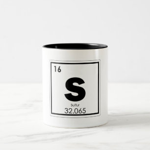 Sulphur chemical element symbol chemistry formula Two-Tone coffee mug