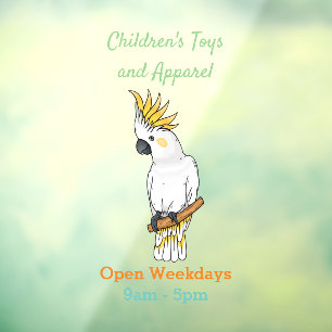 Sulphur-crested cockatoo bird cartoon illustration
